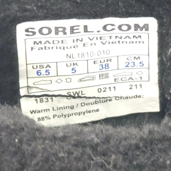 SOREL Snow Angel Womens 6.5 Insulated Waterproof Winter Boot Black Warm Leather - Picture 10 of 12